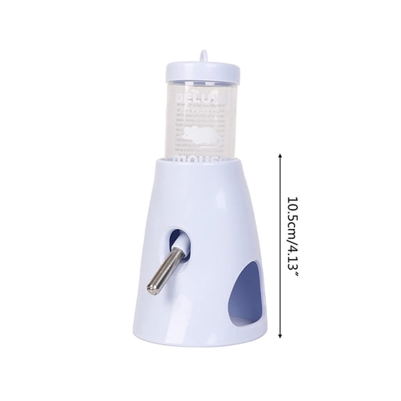 Small Animal Water Bottle with Stand 125Ml Moonlight White Hamster Feeding Bowl Automatic Water Dispenser Leak Proof No Drip Gravity Feeder for Rats Ferrets Rabbits