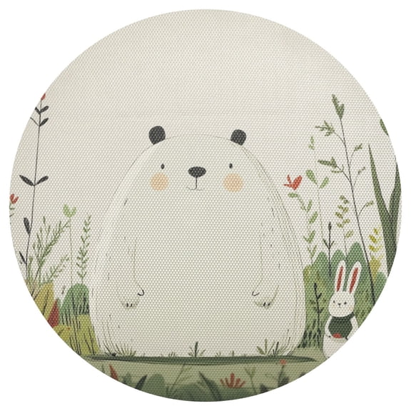 Small Animals 15.4in Diameter PVC Plate Mat, Heat-Resistant and Cuttable, Kitchen Decor