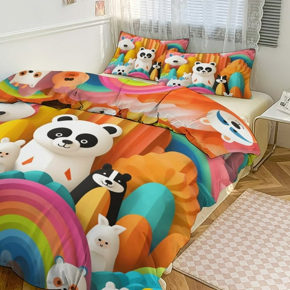 Small Animals Bedding Set with Zipper Closure for Girls & Boys
