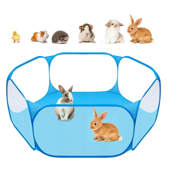 Small Animals Cage Tent, Breathable Pet Playpen Portable Pop Open Exercise Fence Yard for Guinea Pig, Rabbits, Hamster, Chinchillas and Hedgehogs
