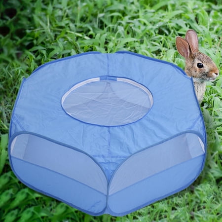 Small Animals Cage Tent, Breathable Transparent Open Outdoor Indoor Exercise Fence for Guinea , Rabbits, Hamster, Chinchillas , with cover