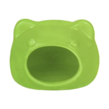 Small Animals Ceramic Hamster House Squirrel Nesting Nest Sleeping Bed Bunny Green