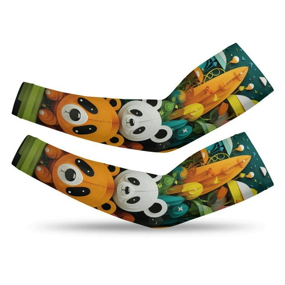 Small Animals Cooling Arm Sleeves For Men & Women Sunscreen Arm Cover For Gardening Outdoors