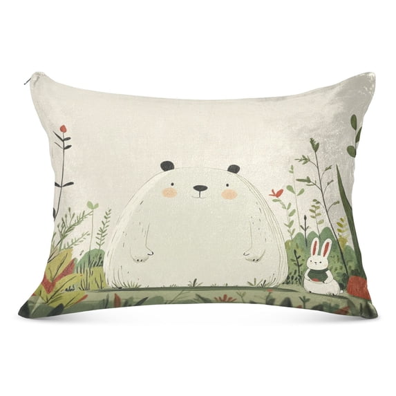 Small Animals Soft Plush Pillow Cover, Zippered Design, Comfortable for Bedroom and Sofa