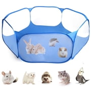 Small Animals Tent, Breathable Transparent Pet Playpen Pop Open Outdoor/Indoor Exercise Fence, Portable Yard Fence for Guinea Pig, Rabbit, Hamster, Chinchillas and Hedgehogs