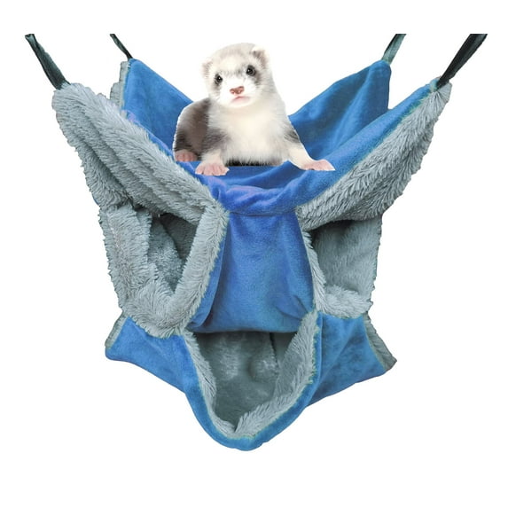 Small Animals Warm Plush Triple Bunkbed Hammock Cage Hanging Hammocks Bed Hideout for Rat Sugar Glider Ferret Squirrel