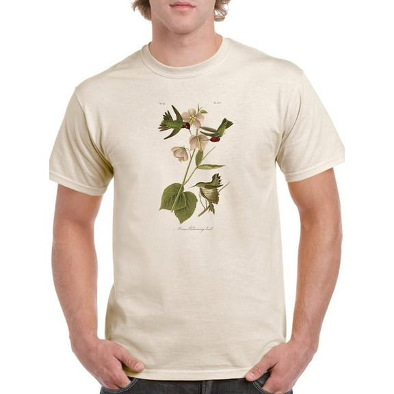 Small Anna Hummingbird T-Shirt Men -John James Audubon Designs, Male Large