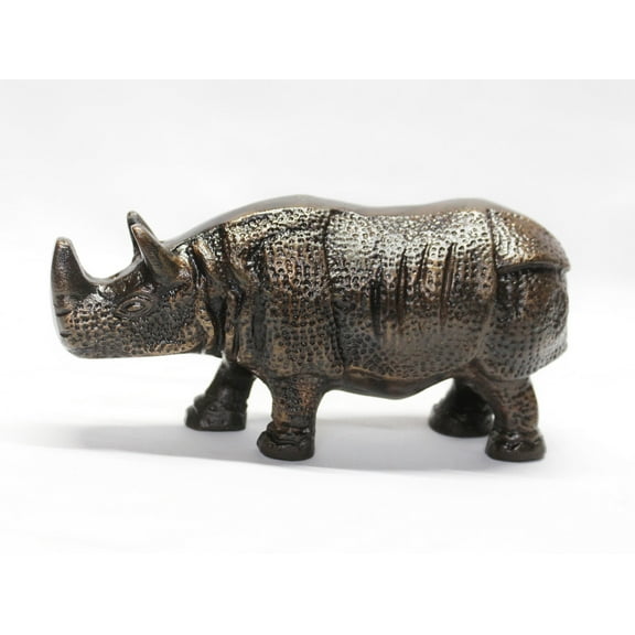 Small Antique Copper Tabletop Rhino Elegant and Unique Accent Piece