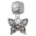 thumbnail image 1 of Small Antiqued Crystal Butterfly - Jesus Loves Me Charm Bead, 1 of 1