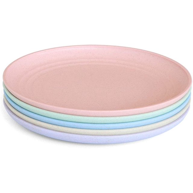 Small Appetizer Plates Wheat Straw Plates 6 Inch Mini Plastic Plates