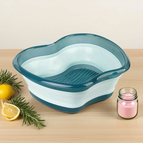 Small Apple Blue Foldable Plastic Wash Basin,for Home Travel Camping Rv