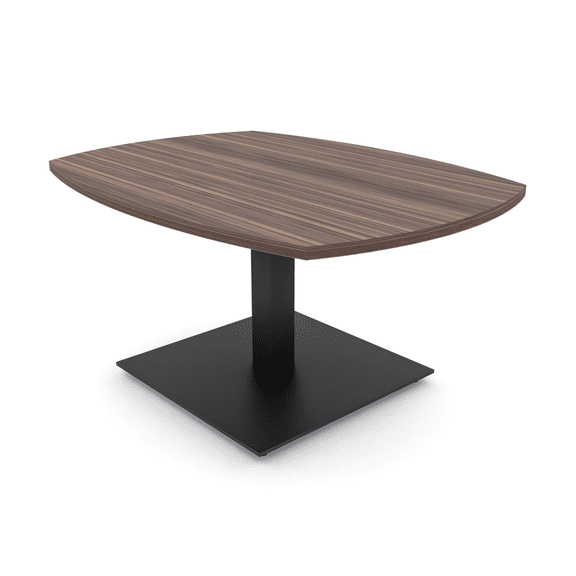 Small Arc Boat Shaped Office Coffee Table 34"x45" Square Metal Base
