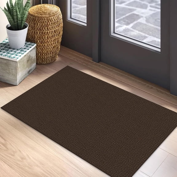Small Area Rug 2x3 Ft Washable Rugs For Entryway Non Slip Braided Throw Door Mat Indoor Outdoor Entrance Cotton Woven Carpet Kitchen Foyer Front  Brown/coffee