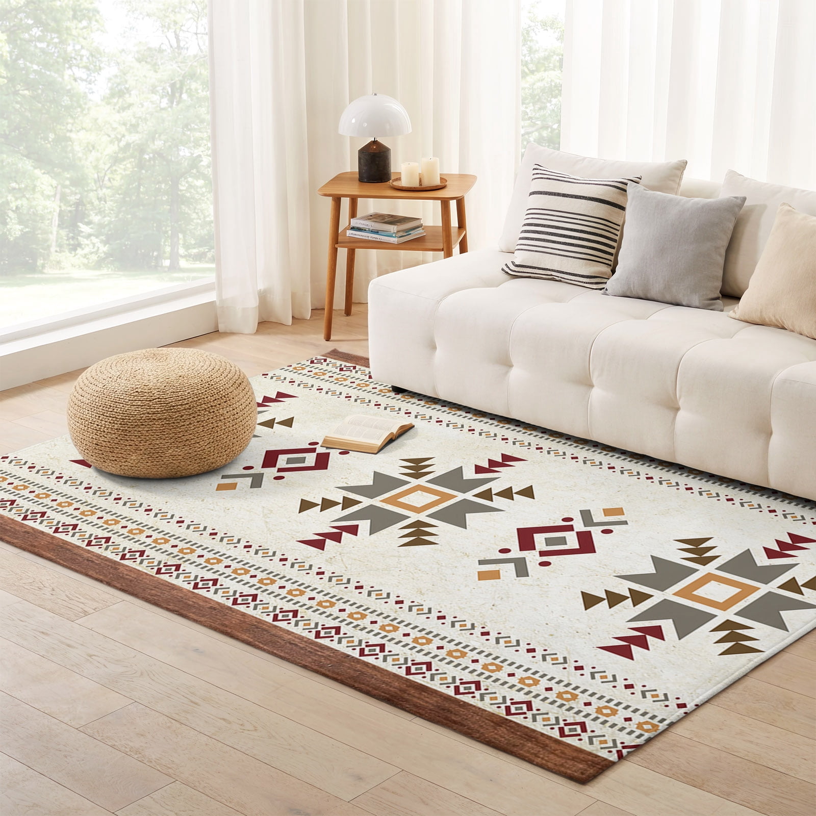 Small Area Rug 3x5ft, Boho Geometric Non-Slip Entry Rugs for Kitchen ...