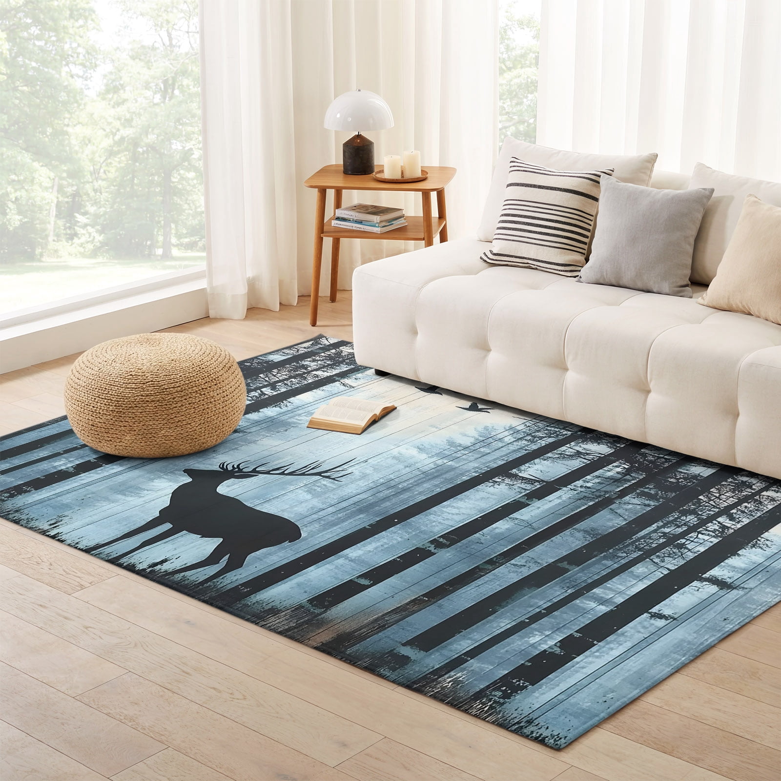 Small Area Rug 3x5ft, Forest Elk Non-Slip Entry Rugs for Kitchen, Deer ...