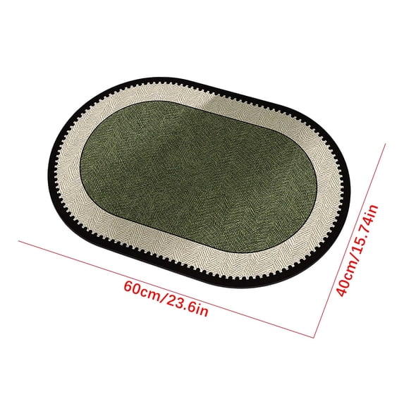Small Area Rug, Non-Slip Rubber Backing Washable Doormat, Fade Resistant, Absorbent for Living Room Laundry, Green 23.6*15.8In