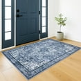 thumbnail image 1 of Brisasol Washable Rug for Entryway 3x5 Blue Area Rug with Rubber Backing Vintage Floor Carpet for Bedroom Living Room Kitchen, 1 of 7
