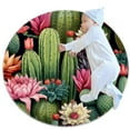 Small Area Rugs Bathroom Rugs Flowering Green Cactus NonSlip Throw Rug