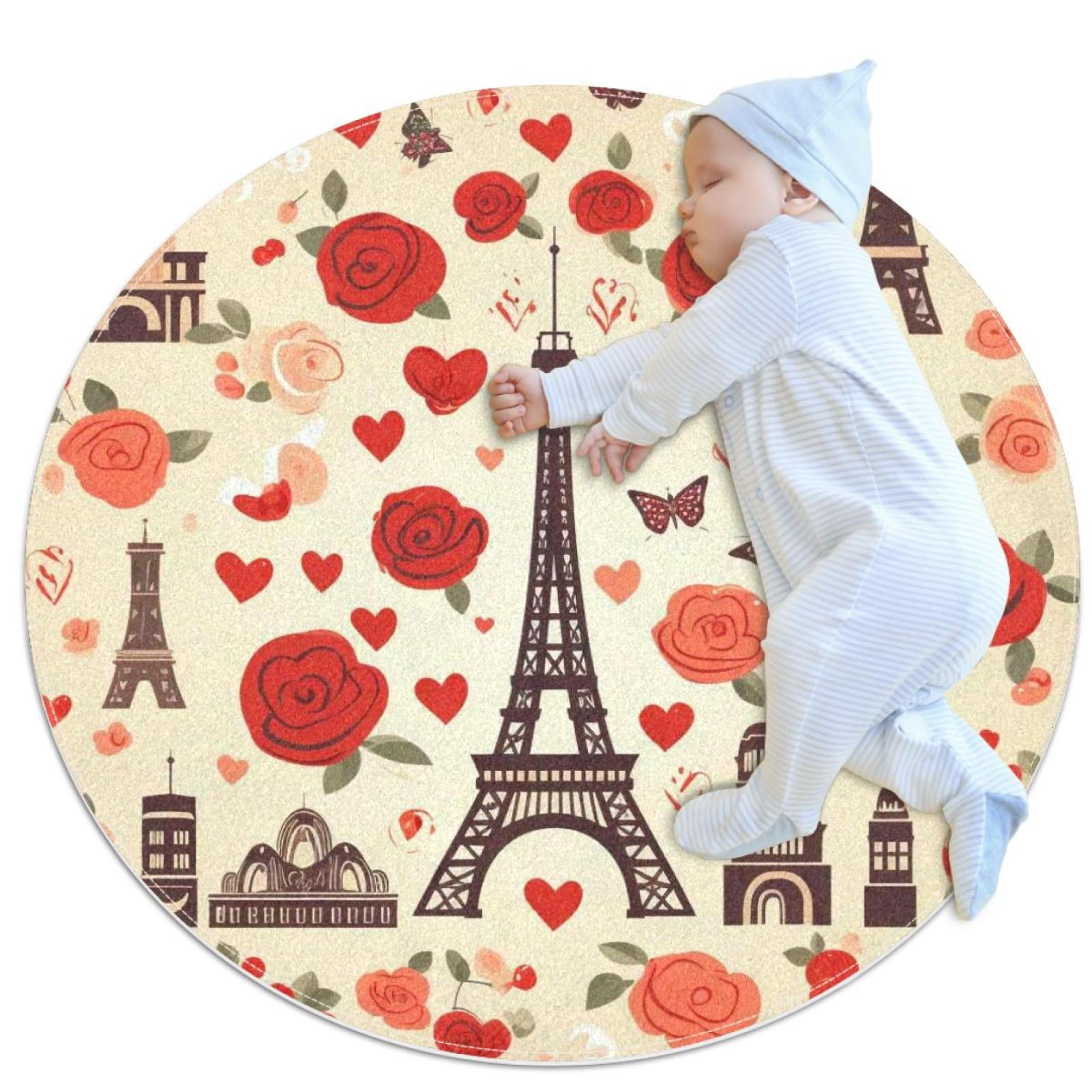 Small Area Rugs Bathroom Rugs Romantic Eiffel Tower Red Heart NonSlip