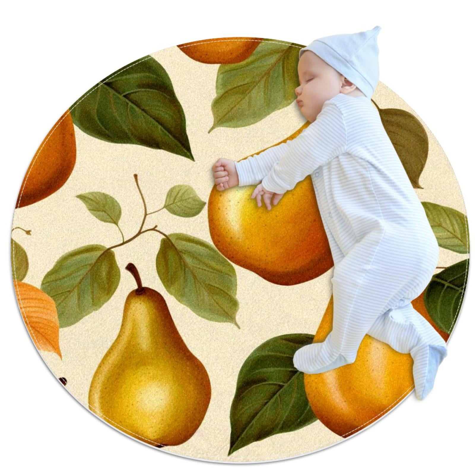 Small Area Rugs Bathroom Rugs Watercolor Pear Non-Slip Throw Rug Floor ...