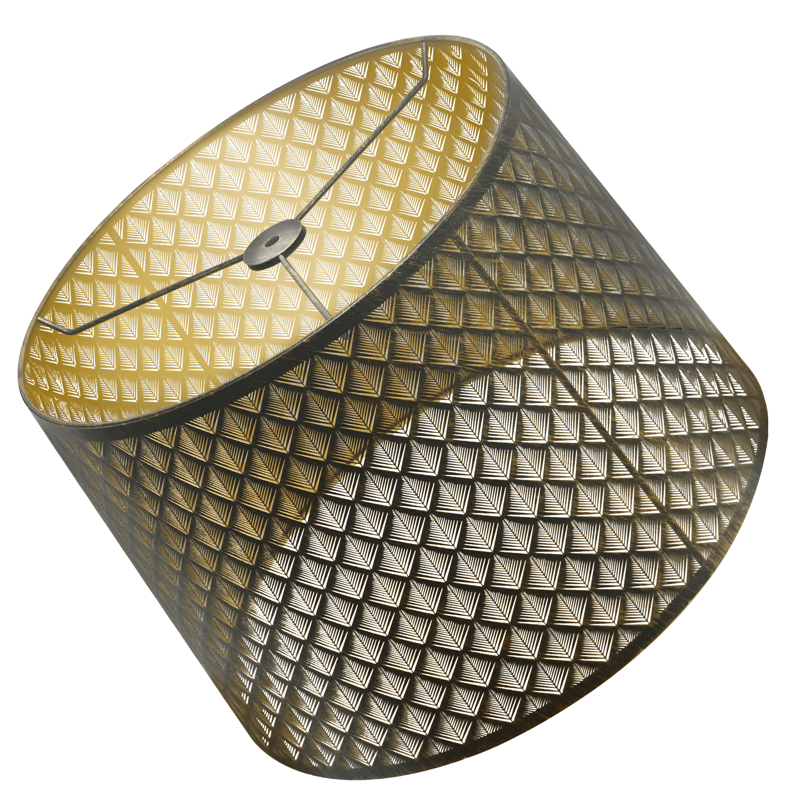 Small Arrow Etched Metal Lampshade in Antique Copper and Gold Dual-Tone 14x16x11 Spider Fitter Perfect for Floor Lamp Shade and Table Lamp Shades