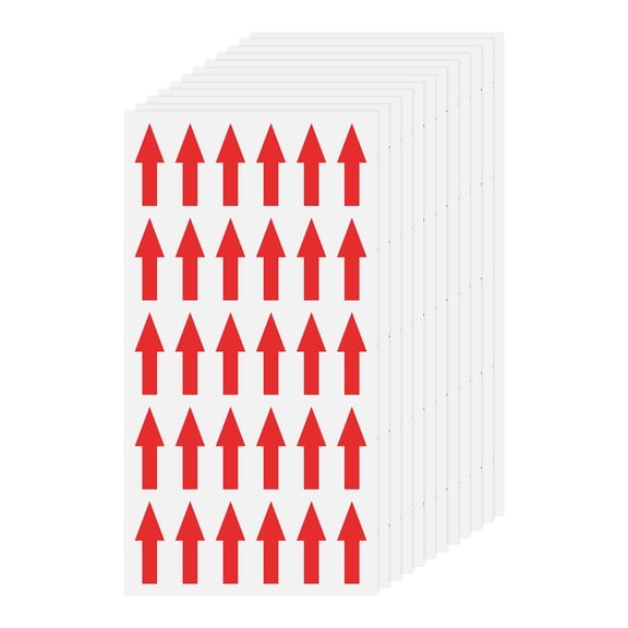 Small Arrow Sticker, 360 Pcs 1.2" x 0.4" Self-Adhesive Color Coding Sign, Red