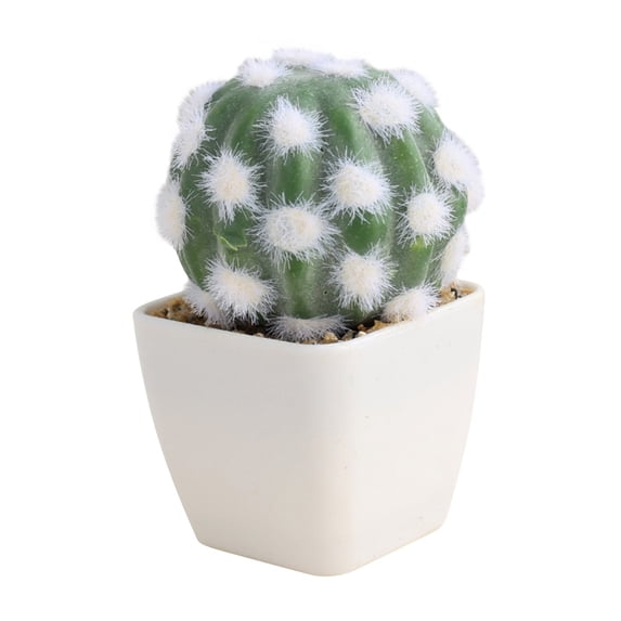 Small Artificial Cactus Plant For Home Decor, SomWiBe Faux Succulent In Ceramic Pot, 1 Piece, 3.5 In