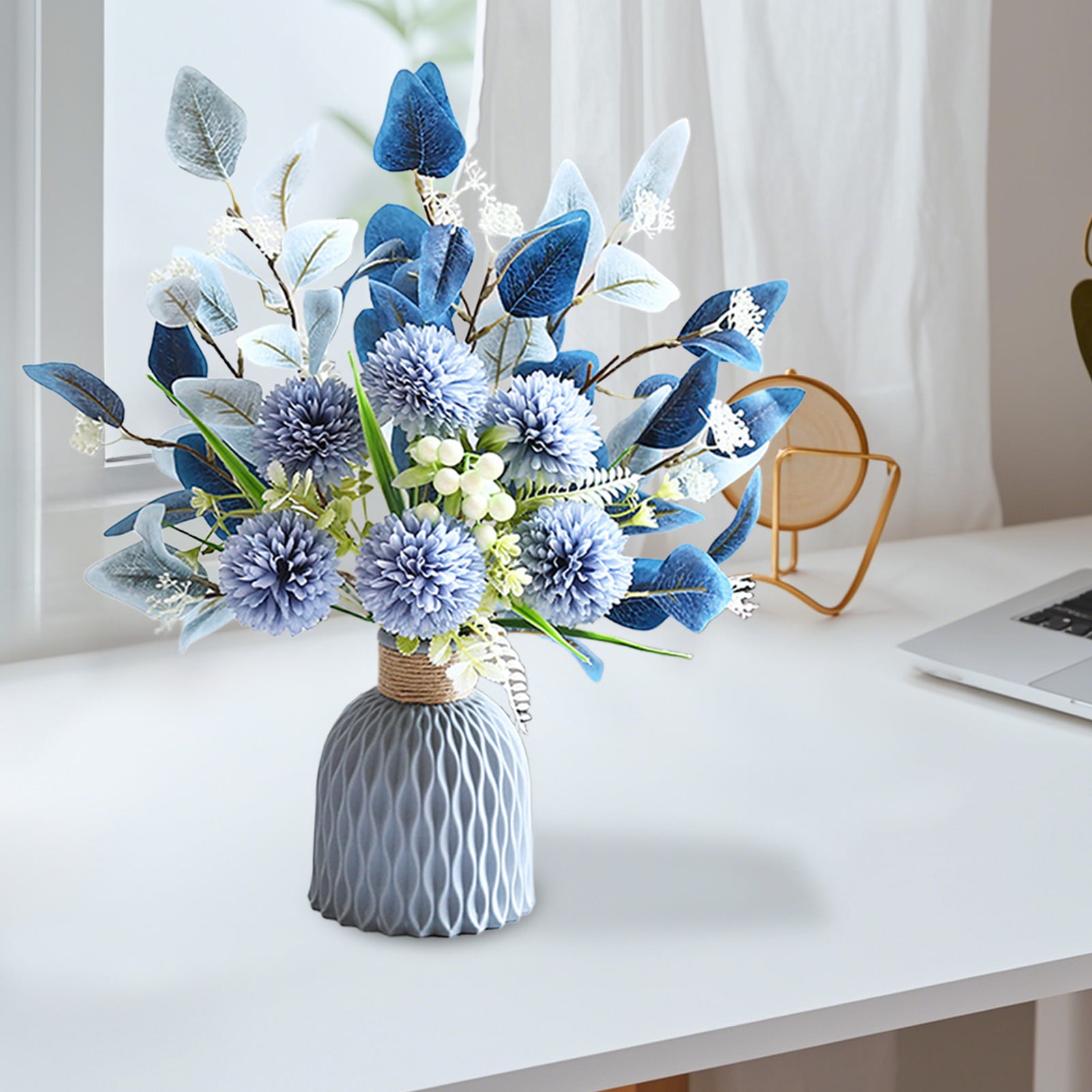 Small Artificial Flowers with Vase,Elegant Artificial Hydrangea Flower ...