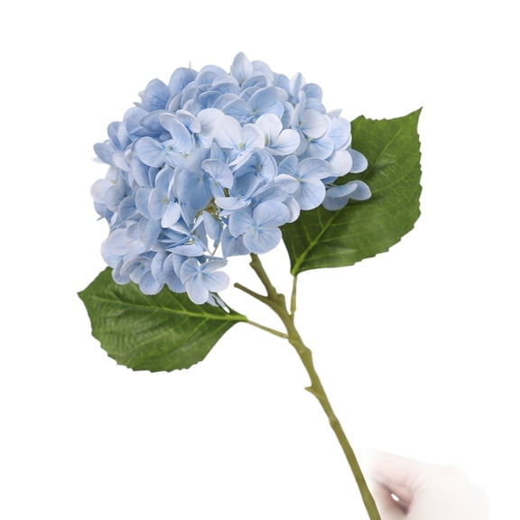 Small Artificial Hydrangea Flowers For Front Porch Patio Garden, UV Resistant Faux Blooms For Outdoor Planters And Pots(Light Blue)