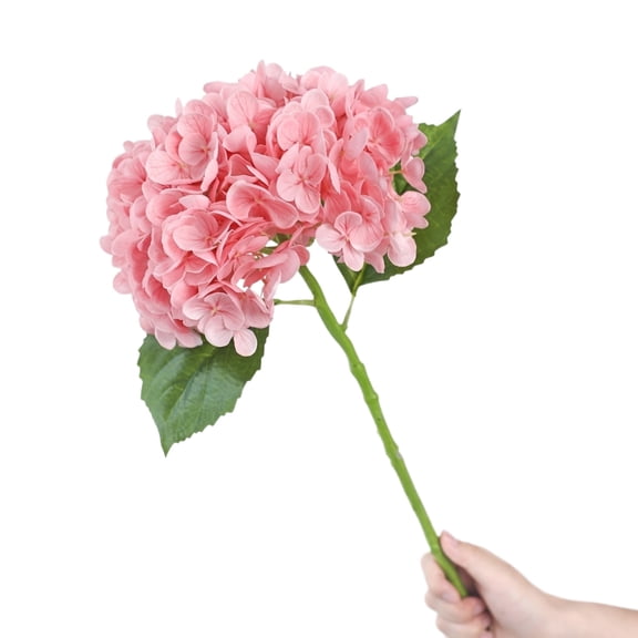 Small Artificial Hydrangea Flowers For Front Porch Patio Garden, UV Resistant Faux Blooms For Outdoor Planters And Pots(Pink)