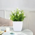 thumbnail image 1 of Small Artificial Potted Plants with Flowers | Faux Greenery for Home Decor | Indoor Fake Plants for Desk, Bathroom, Kitchen & Office | 7 Inch Tall Plastic Decor, 1 of 6