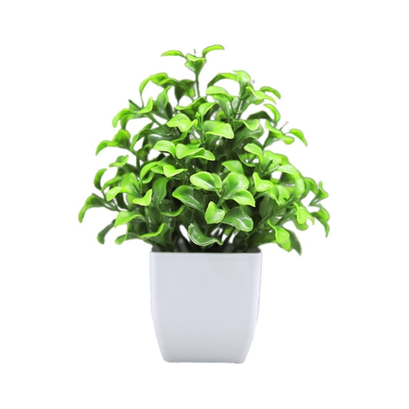 Small Artificial Potted Plants, Mini Fake Greenery in White Pots, Realistic Faux Potted Plants for Home, Desk, Office, Bathroom, Living Room, Bedroom, Shelf, Windowsill, Farmhouse Decoration
