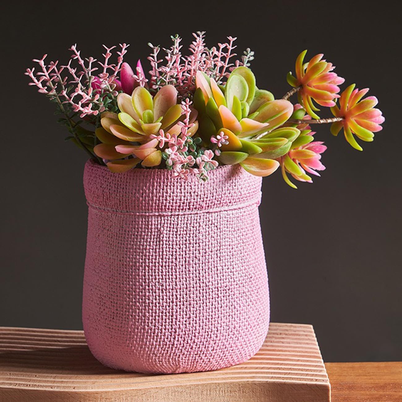 Small Artificial Succulents NonToxic Plastic Mini Faux Plants for