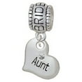 thumbnail image 1 of Small ''Aunt'' Heart with Clear Crystal - Bride Charm Bead, 1 of 1