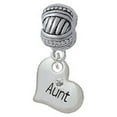 thumbnail image 1 of Small ''Aunt'' Heart with Clear Crystal - Large Rope with Cross Beads Charm Bead, 1 of 1