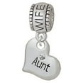 thumbnail image 1 of Small ''Aunt'' Heart with Clear Crystal - Wife Charm Bead, 1 of 1