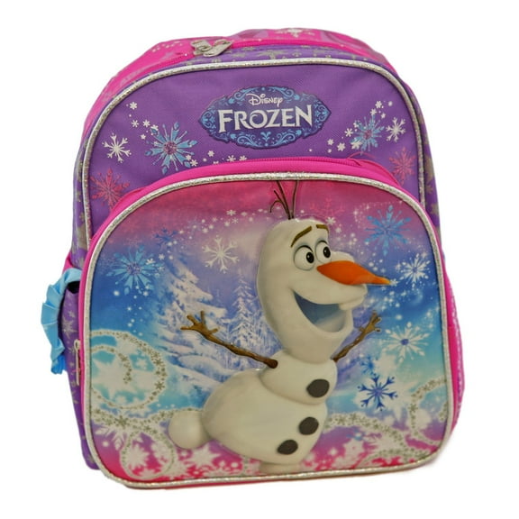 Small Backpack - Disney - Frozen - Snow Man Pink Purple 12" New 646356