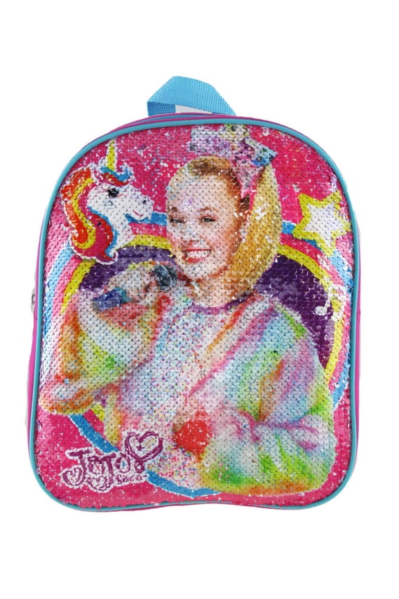 Small Backpack - Jojo Siwa - Unicorn Reverse Sequin 12" New 005159