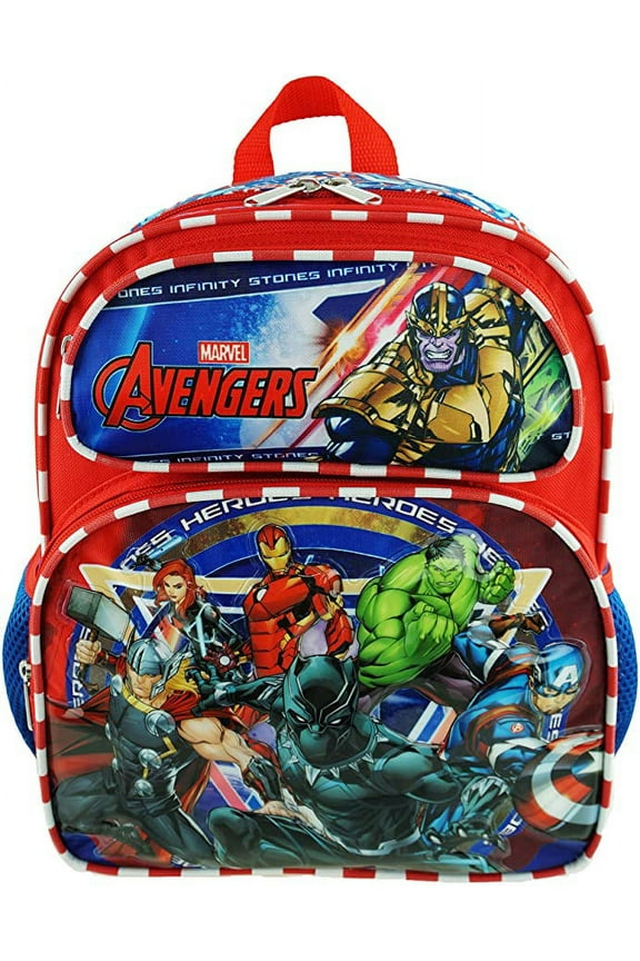 Small Backpack - Marvel Avengers - vs Thanos 12" Red/Blue