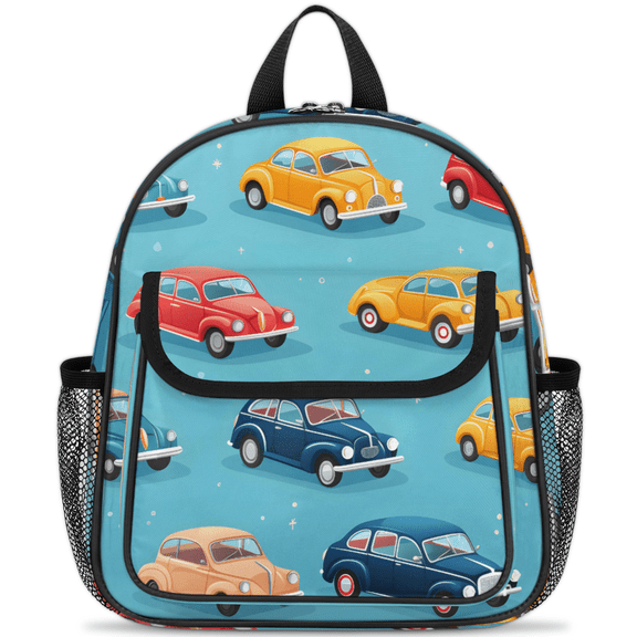 Small Backpack,Mini Backpack with Adjustable Straps & Chest Strap,Lightweight Water-Resistant Daypack for Daily Use Car Pattern