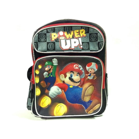 Small Backpack - Nintendo - Black Power Up School Bag New 405884