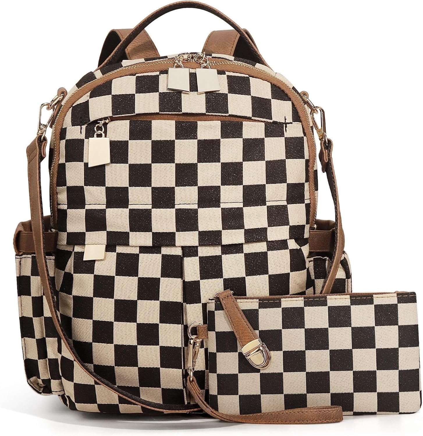 Small Backpack Purse for Women Checkered Back Pack Purses Ladies ...