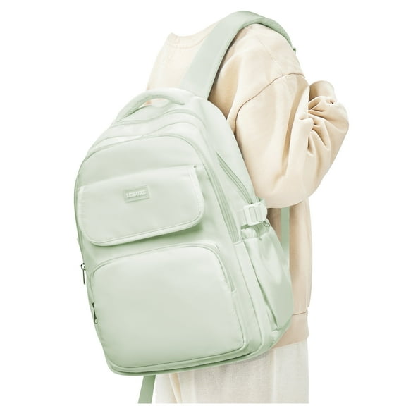Aesthetic Backpacks for Teens School Book Bags for Women Men, Simple Backpack for School Bag College Backpack, Lightweight Waterproof Backpack for College High School Casual Daypack Backpacks Green
