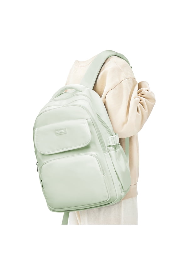 Aesthetic Backpacks for Teens School Book Bags for Women Men, Simple Backpack for School Bag College Backpack, Lightweight Waterproof Backpack for College High School Casual Daypack Backpacks Green