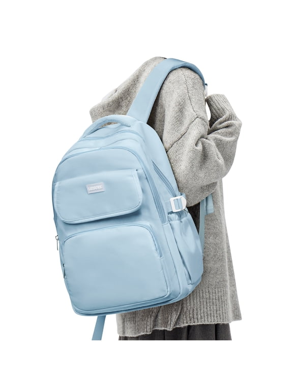 Aesthetic Backpacks for Teens School Book Bags for Women Men, Simple Backpack for School Bag College Backpack, Lightweight Waterproof Backpack for College High School Casual Daypack Backpacks Blue
