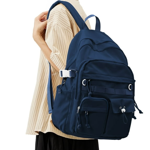 Cute Backpacks for School Bookbag for Teenagers, School Backpack for Teens Book Bags School Bag for Women Men, Aesthetic Backpacks for Teens High School College Backpack Laptop Casual Daypack Blue