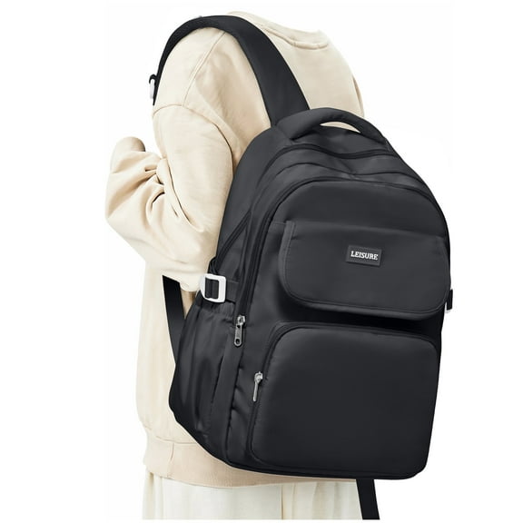 Small Black Backpack for Women Men, Aesthetic Backpacks for Teens Simple Backpack for School Bag College Backpack, Lightweight Waterproof Backpack for College High School Casual Daypack Book Bags