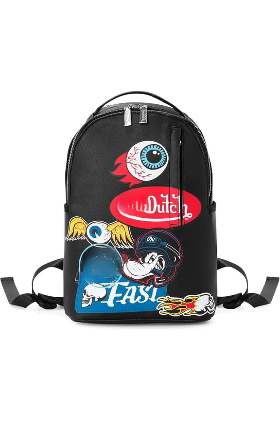 Small Backpack - Stylish Multi-Purpose Backpack with Front Zip Pocket, Adjustable Straps, and Durable Design (Multi-Flying Eye)