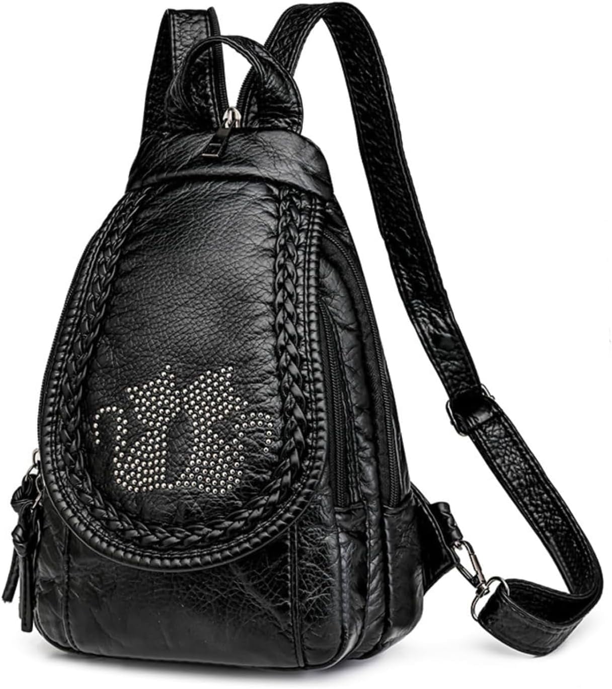 Mini Leather Backpack Purse, Waterproof Small Shoulder Bag with Multiple Pockets Mini Backpack PurseSoft Genuine Leather Backpack for Women  main image 3