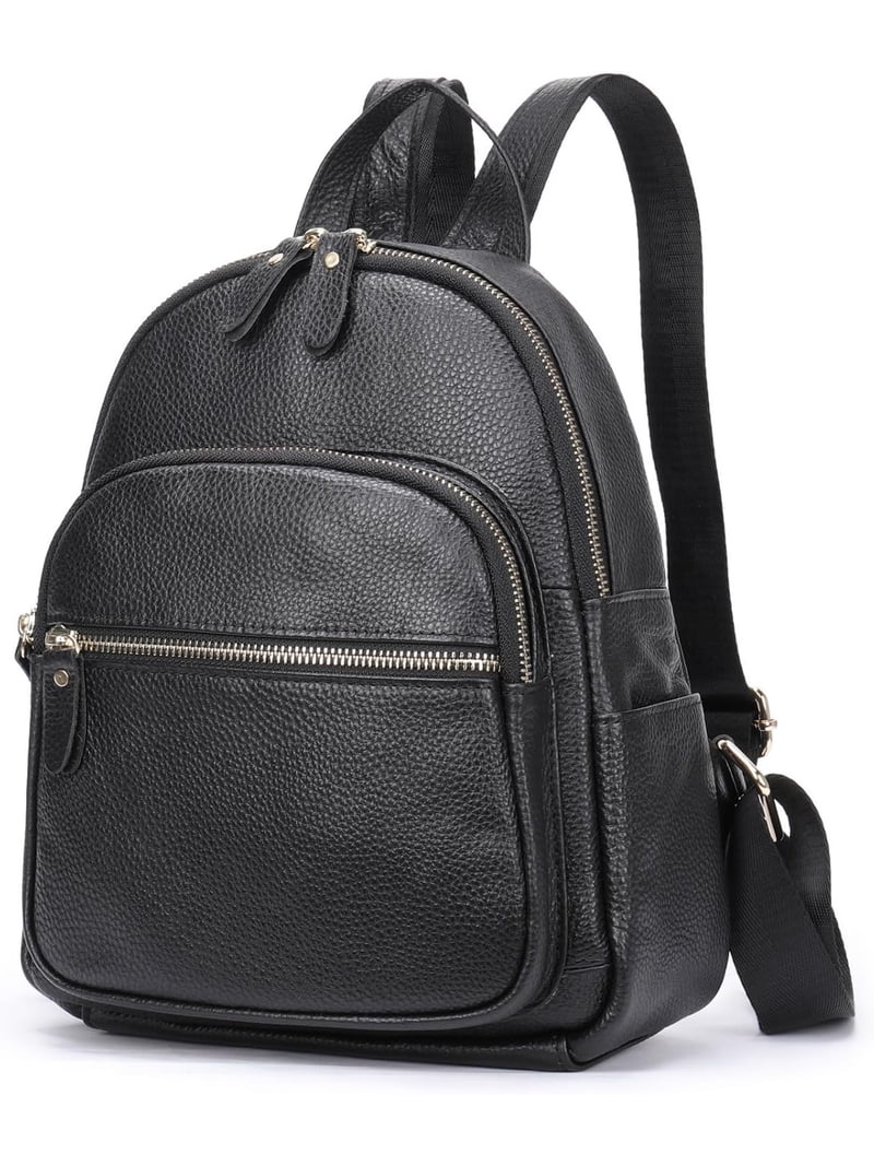 bleecker traveler backpack in mixed leather Shop Traveler's Leather Backpack - SKU: LBP-3229B-BLK